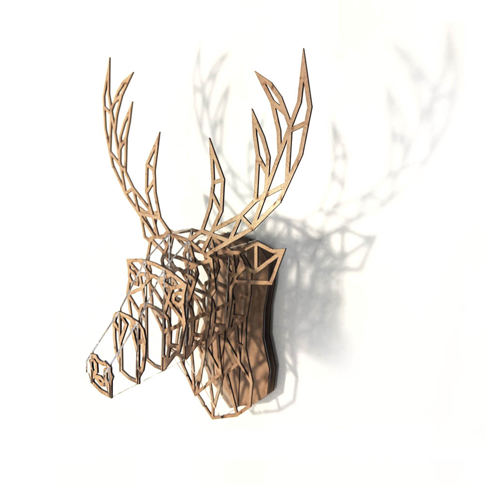 3D Geometric Stag Head